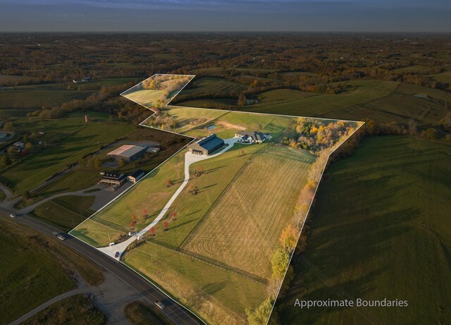 drone / aerial view featuring a rural view