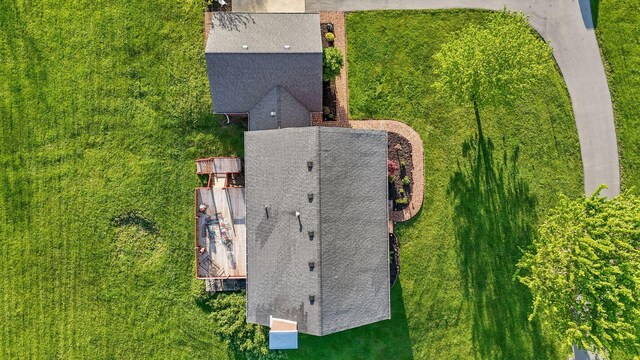 1775 Irvine Rd, Winchester, KY 40391 - back of property featuring a wooden deck, a chimney, a yard, brick siding, and stairway
