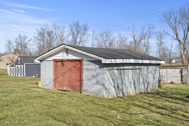 view of shed