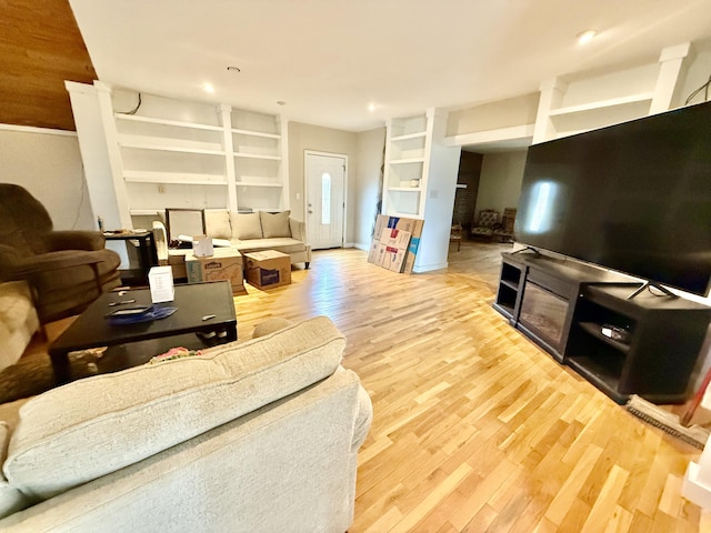 living area featuring wood finished floors