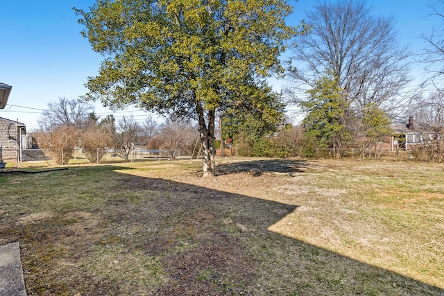 view of yard with fence