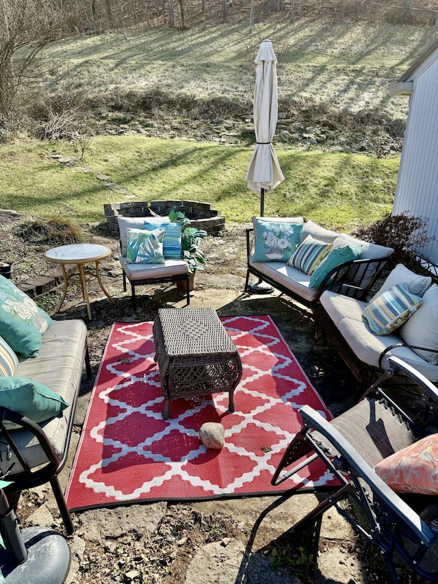 view of patio / terrace featuring outdoor lounge area