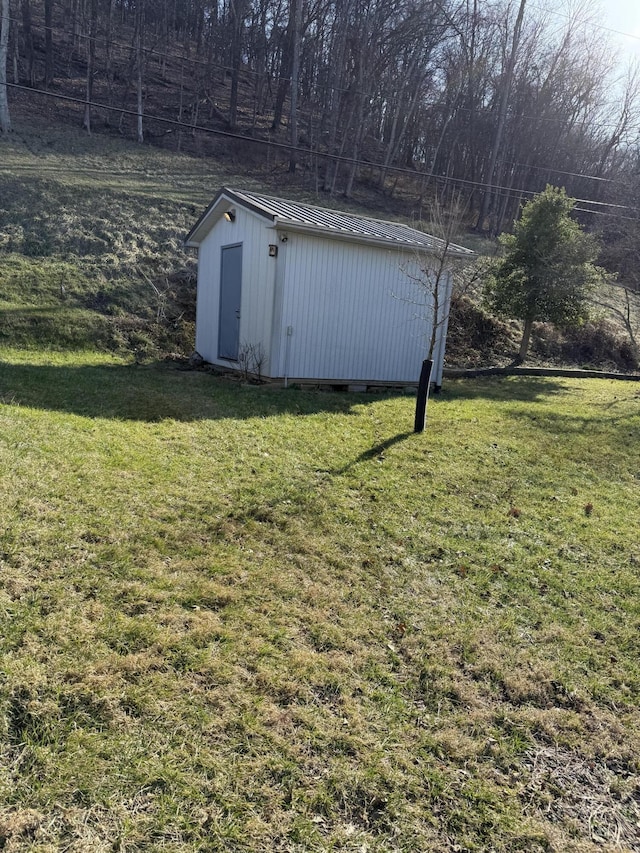 view of shed