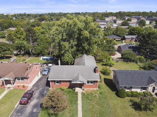 drone / aerial view with a residential view