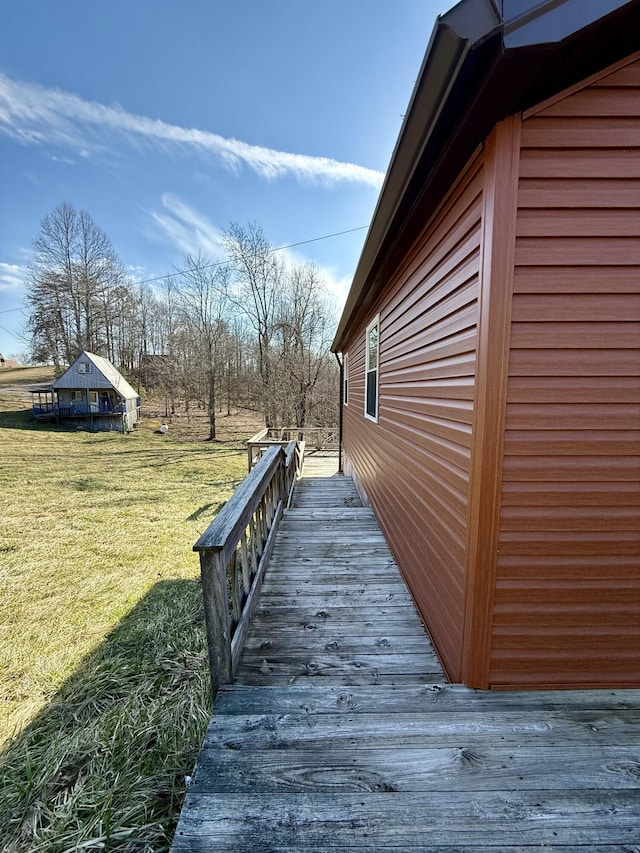 exterior space with a yard