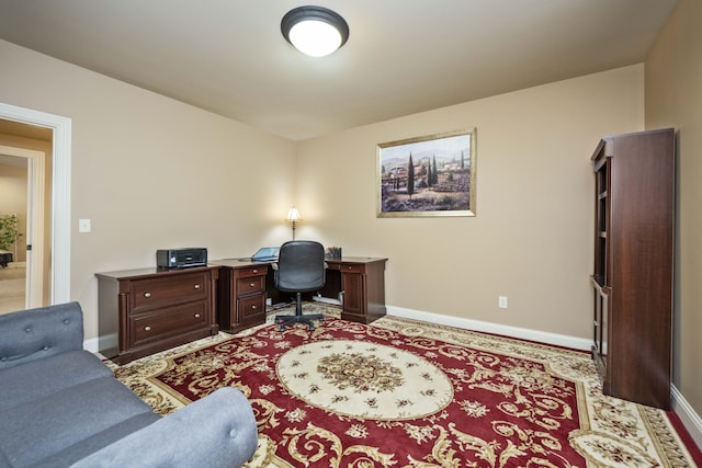 office area with baseboards