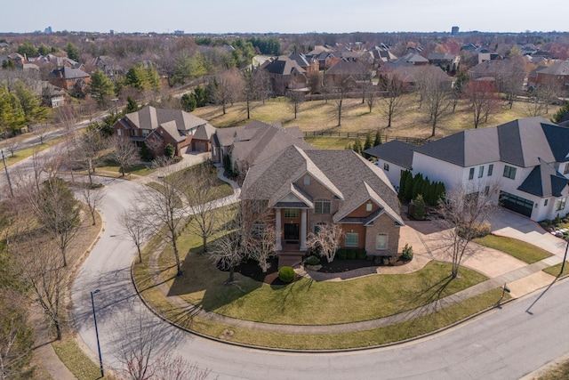 aerial view with a residential view