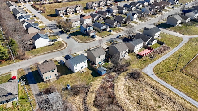 birds eye view of property with a residential view