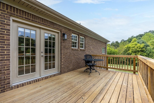 deck with french doors