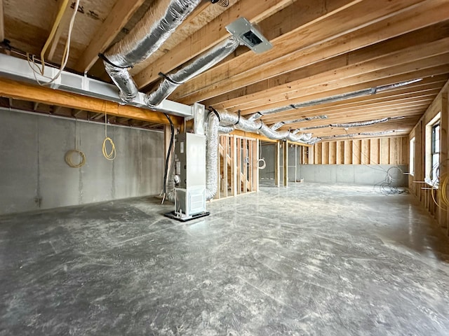 unfinished below grade area with heating unit