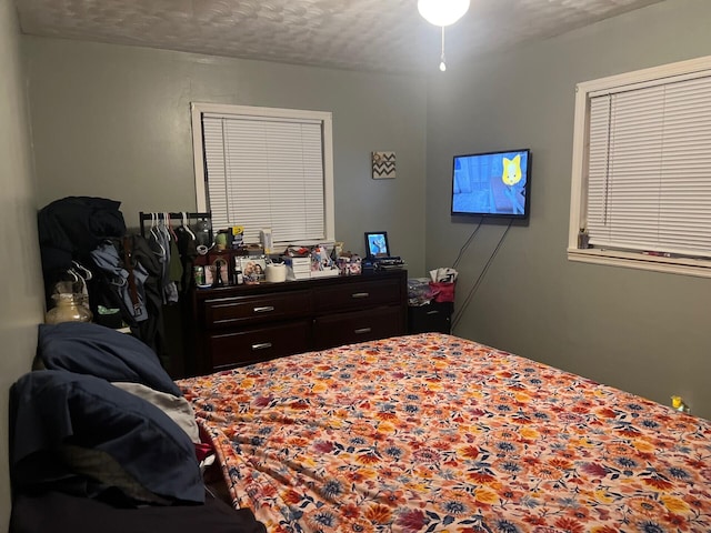 bedroom featuring a textured ceiling