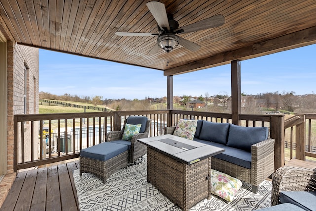 161 Tuscany Way, Richmond, KY 40475 - deck featuring outdoor lounge area and a ceiling fan