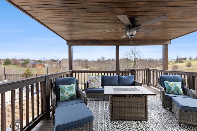 161 Tuscany Way, Richmond, KY 40475 - deck featuring outdoor lounge area and ceiling fan