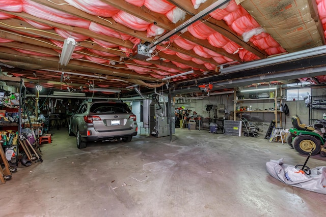 garage with heating unit