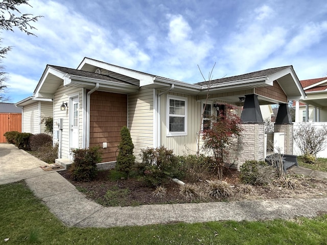 view of front of property with fence