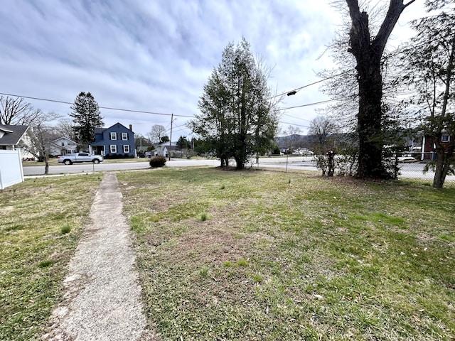 view of yard with fence