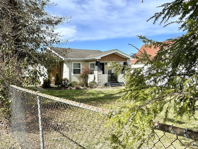 view of front of property with fence