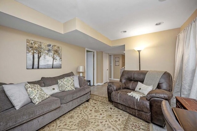 living room with baseboards