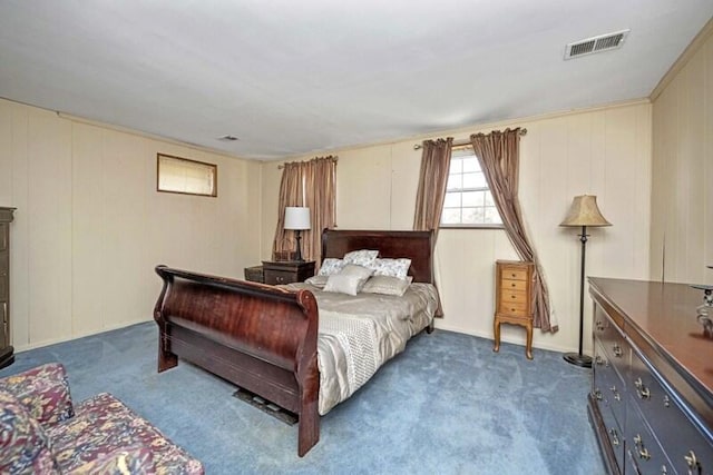 bedroom with visible vents and carpet floors