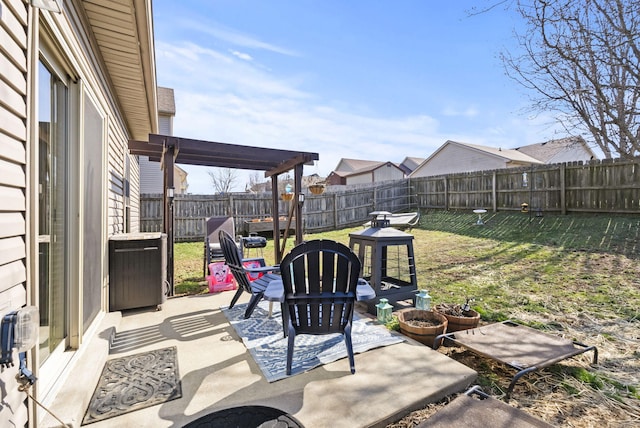 view of patio / terrace featuring a fenced backyard