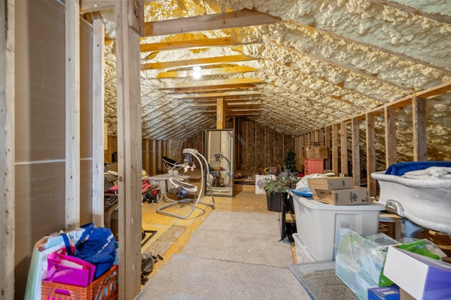 view of unfinished attic