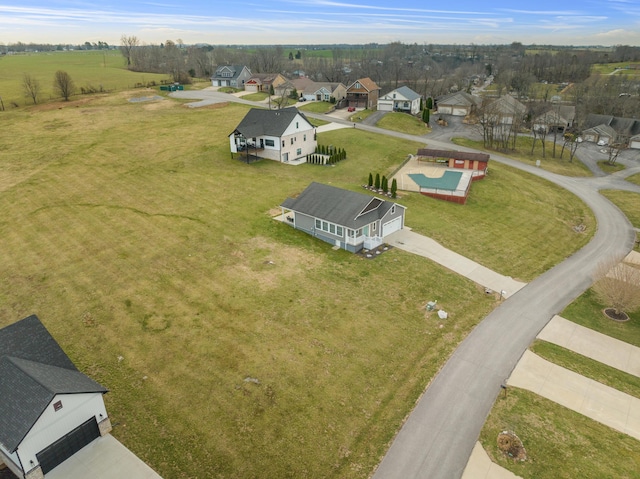 aerial view with a residential view