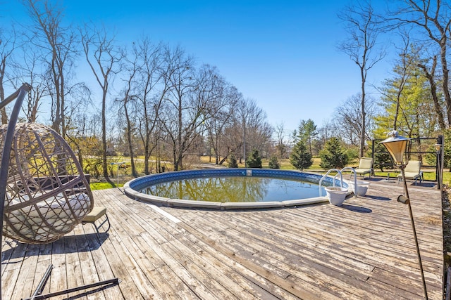 pool with a deck
