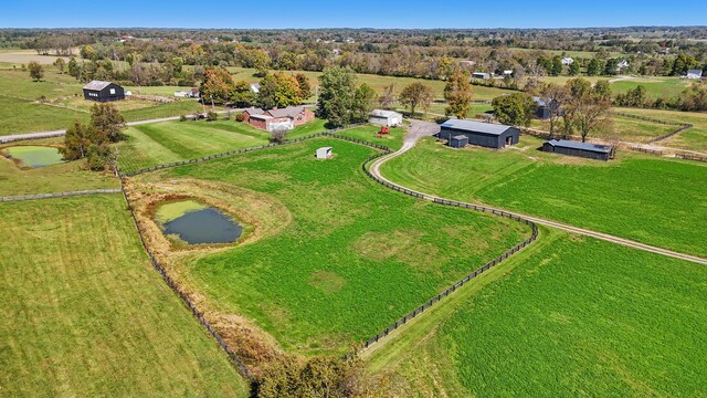 bird's eye view with a rural view