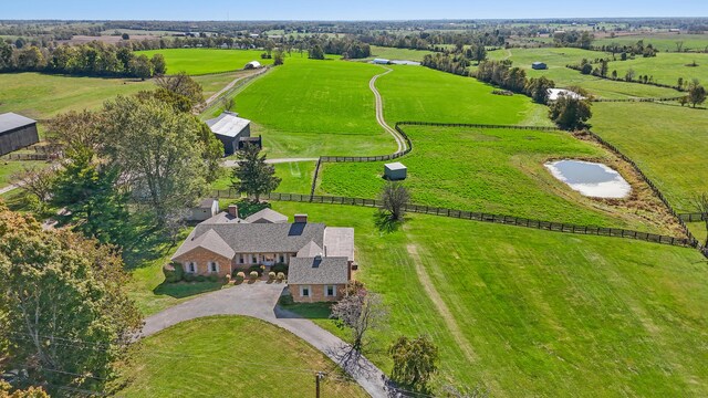 bird's eye view featuring a rural view