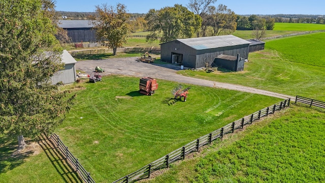 bird's eye view featuring a rural view