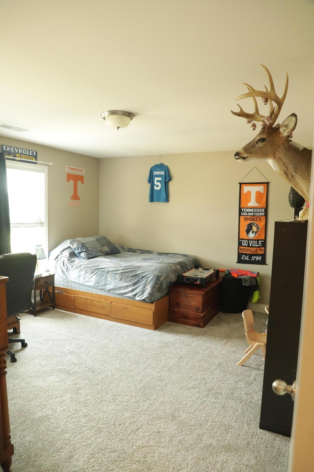 bedroom featuring carpet flooring