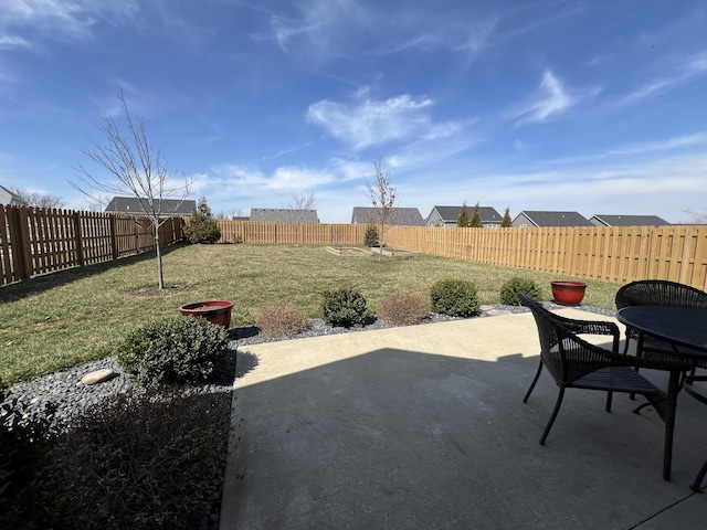 view of patio with a fenced backyard