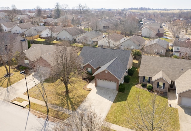 bird's eye view featuring a residential view