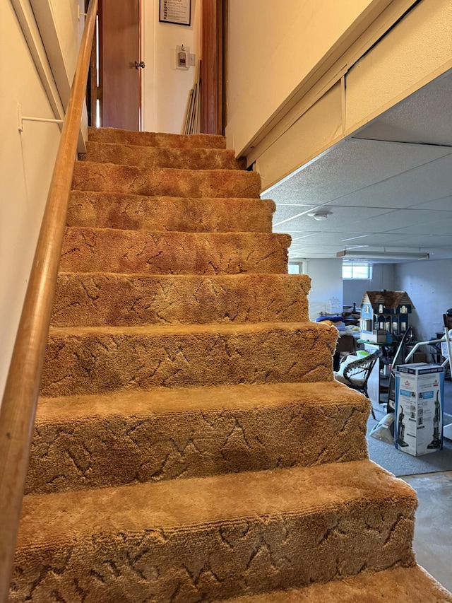 stairs with concrete flooring