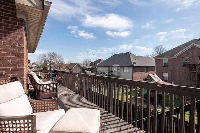 balcony featuring a residential view