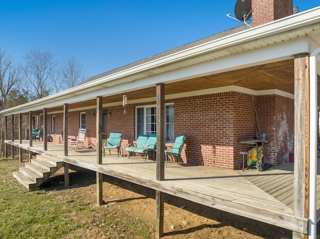 exterior space with covered porch