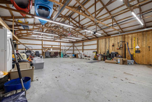 garage featuring metal wall