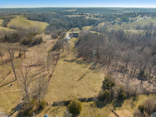 drone / aerial view with a rural view