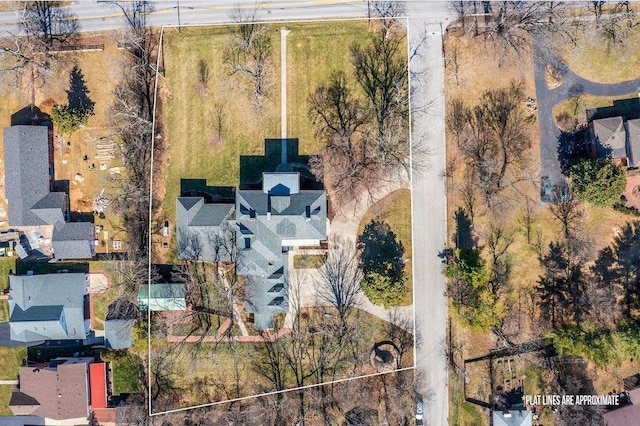 drone / aerial view with a residential view