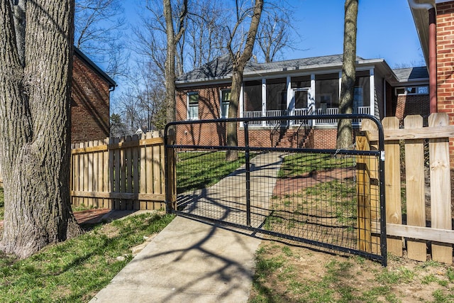 exterior space with a fenced front yard