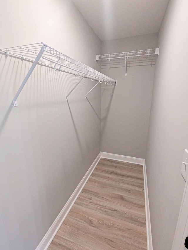 walk in closet featuring light wood-type flooring