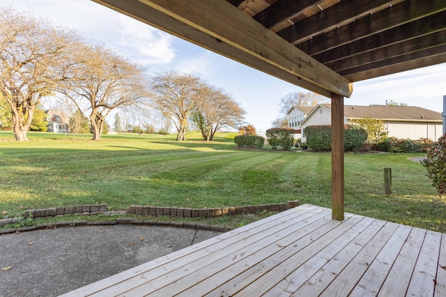 deck with a lawn