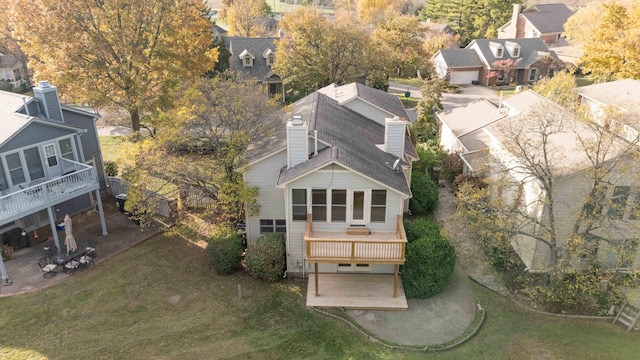 aerial view featuring a residential view