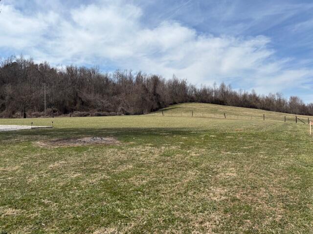 view of yard with a rural view