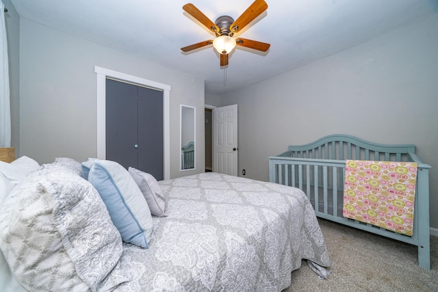 285 Hill Rd, Somerset, KY 42501 - bedroom with a closet, carpet, and ceiling fan