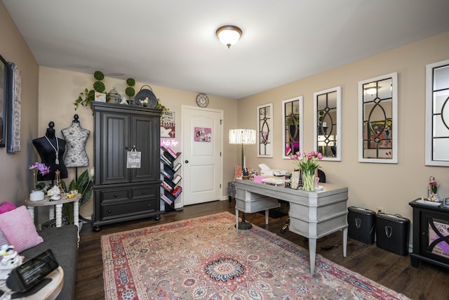 entrance foyer featuring dark wood-type flooring