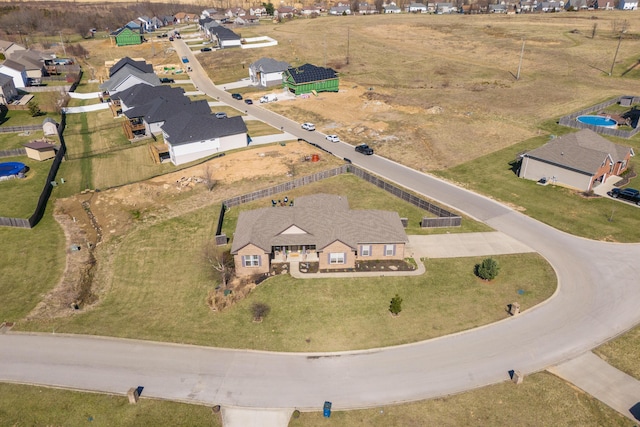 bird's eye view with a residential view