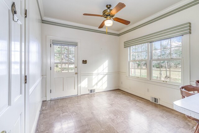 2136 Adena Ln, Lexington, KY 40516 - doorway to outside featuring visible vents, plenty of natural light, and ornamental molding