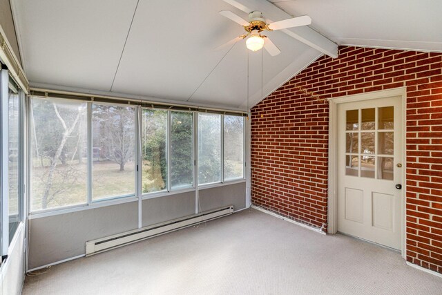 2136 Adena Ln, Lexington, KY 40516 - unfurnished sunroom with beam ceiling, a ceiling fan, and baseboard heating