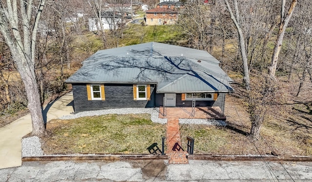 view of front of house with metal roof